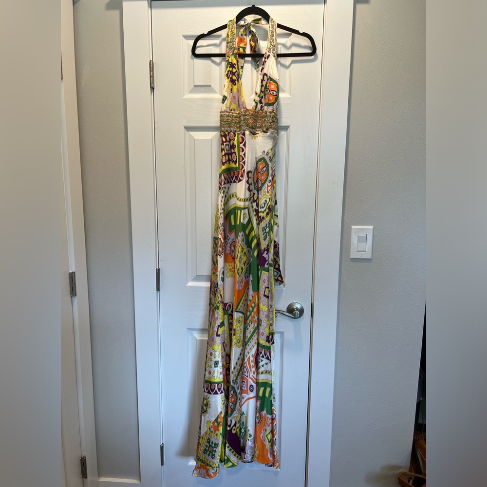 Vintage Colorful Kaleidoscope Formal Gown, size 2